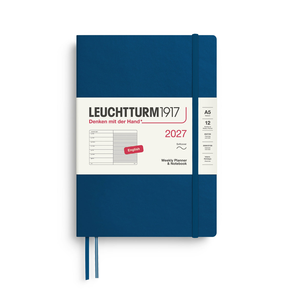 Leuchtturm1917 2027 Weekly Planner A5 Softcover - Indigo