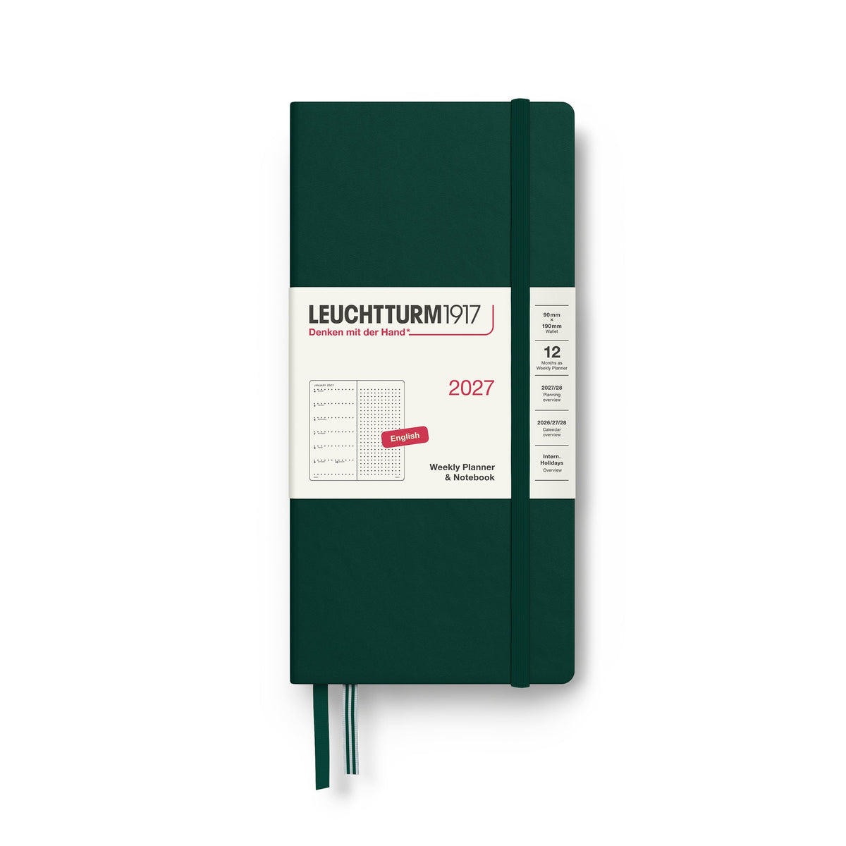 Leuchtturm1917 2027 Weekly Planner Dotted (B6+Xa6) - Forest Green