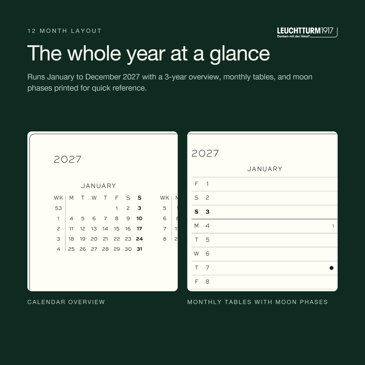 Leuchtturm1917 2027 Weekly Planner Dotted (B6+Xa6) 