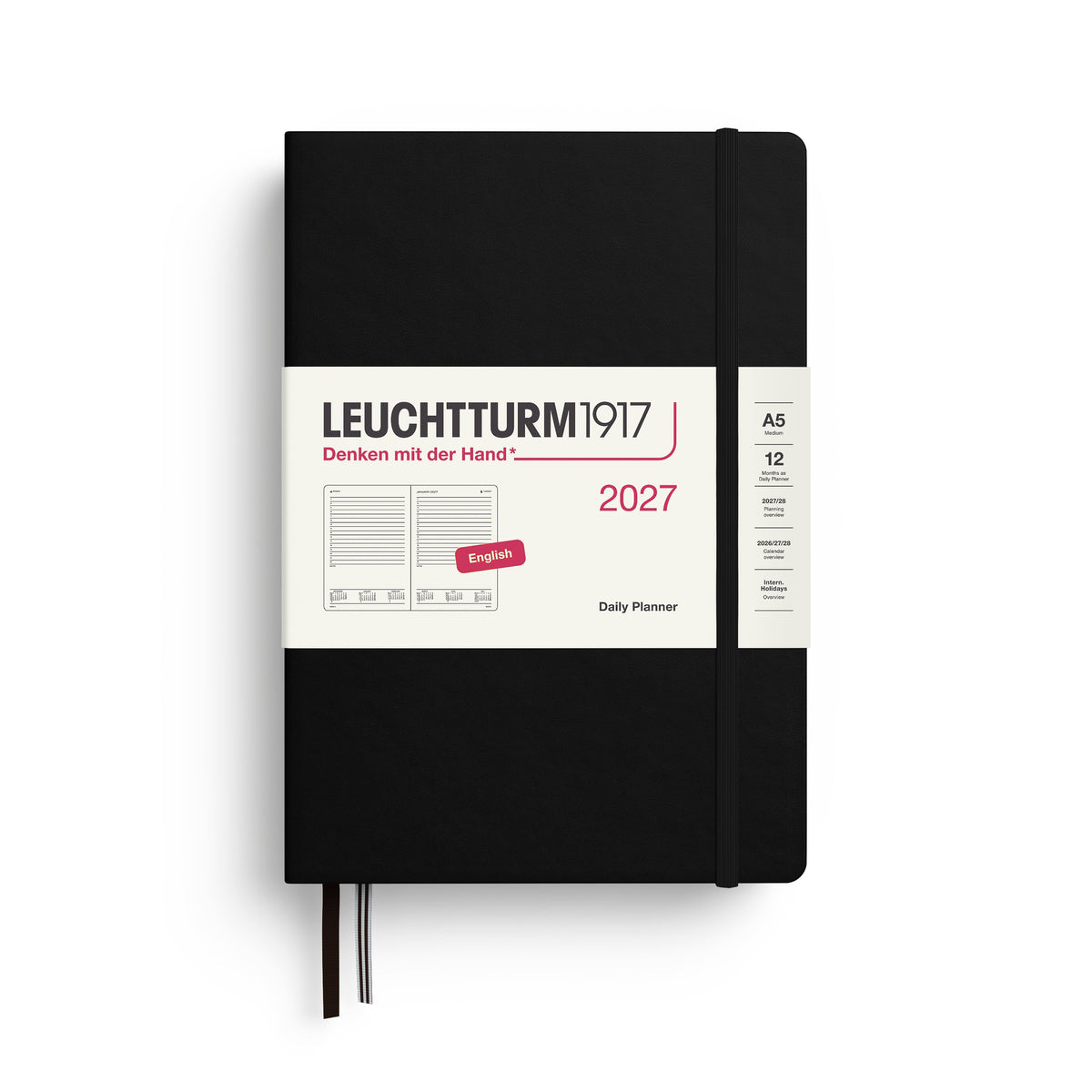 Leuchtturm1917 2027 Daily Planner A5 - Black
