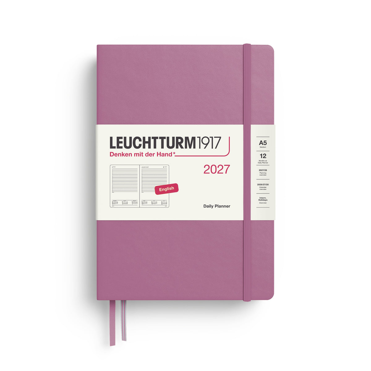 Leuchtturm1917 2027 Daily Planner A5 - Dusty Rose