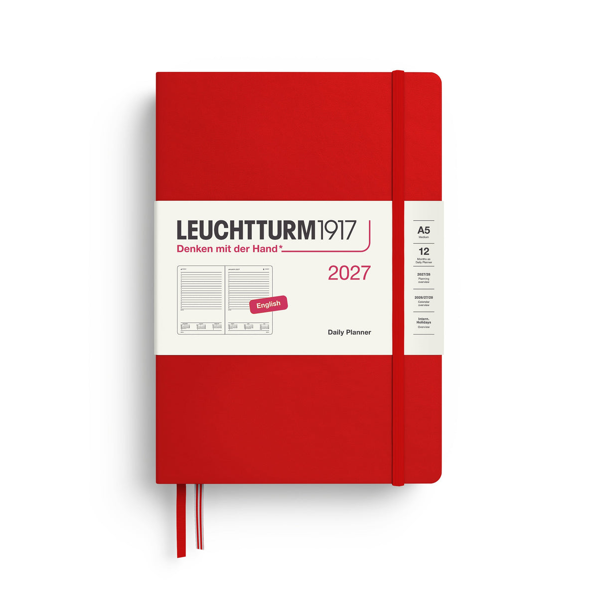 Leuchtturm1917 2027 Daily Planner A5 - Cherry