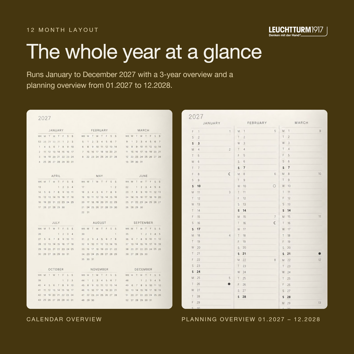 LEUCHTTURM1917 2027 Hardcover Daily Planner Medium (A5) - Sunflower