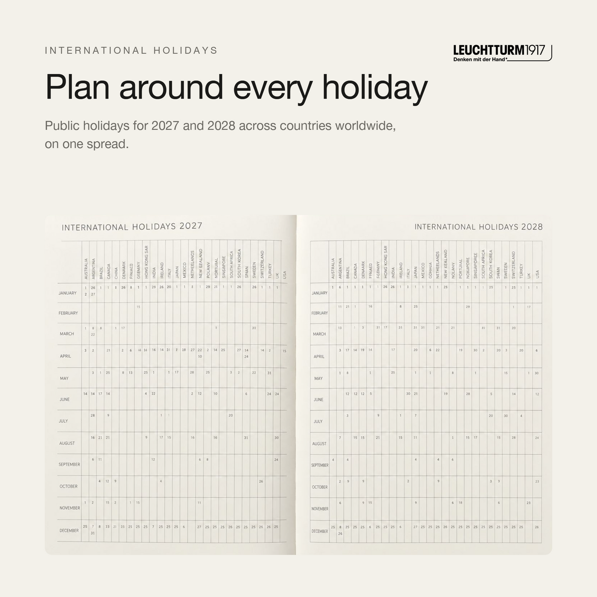 LEUCHTTURM1917 2027 Hardcover Daily Planner Medium (A5) - Sage