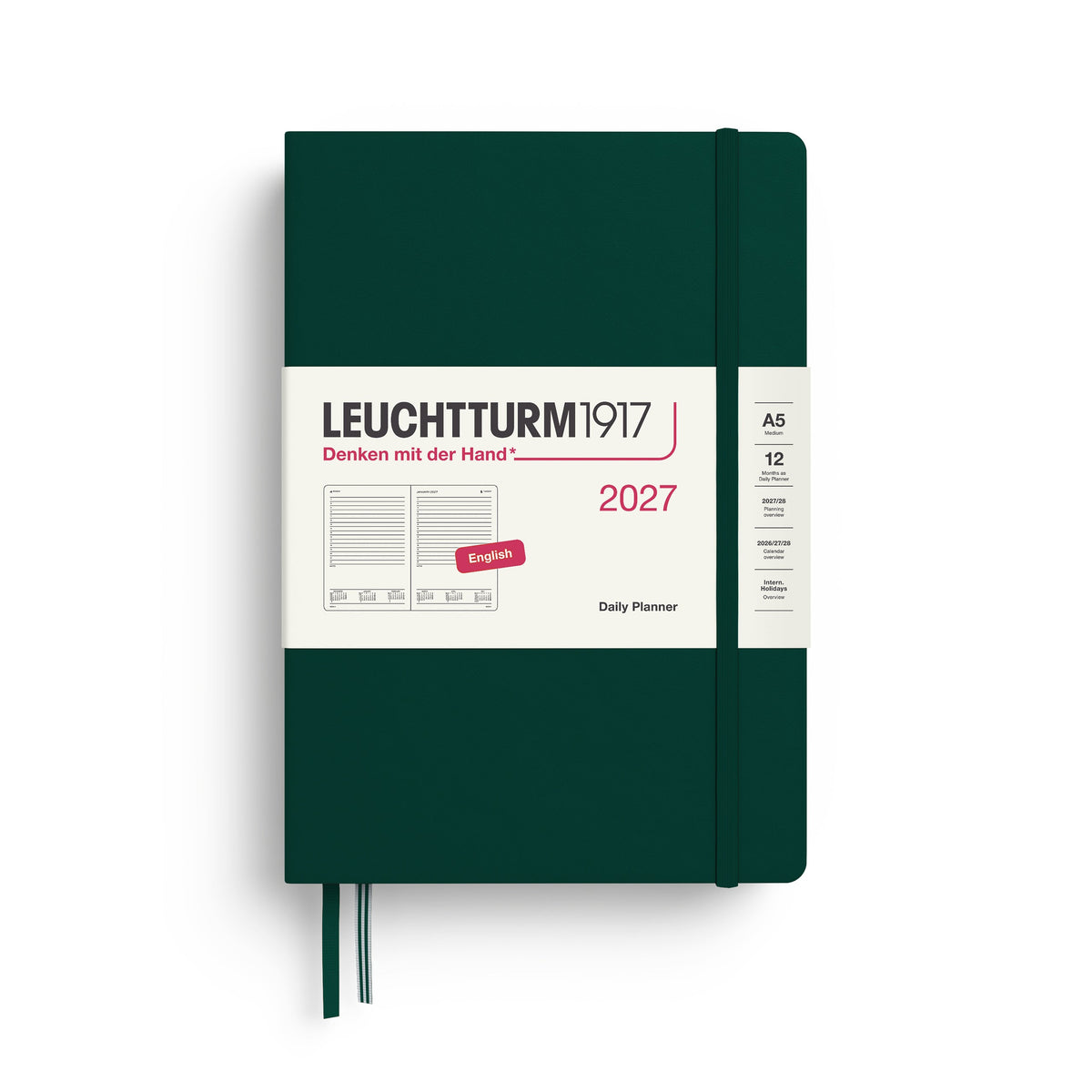 Leuchtturm1917 2027 Daily Planner A5 - Forest Green