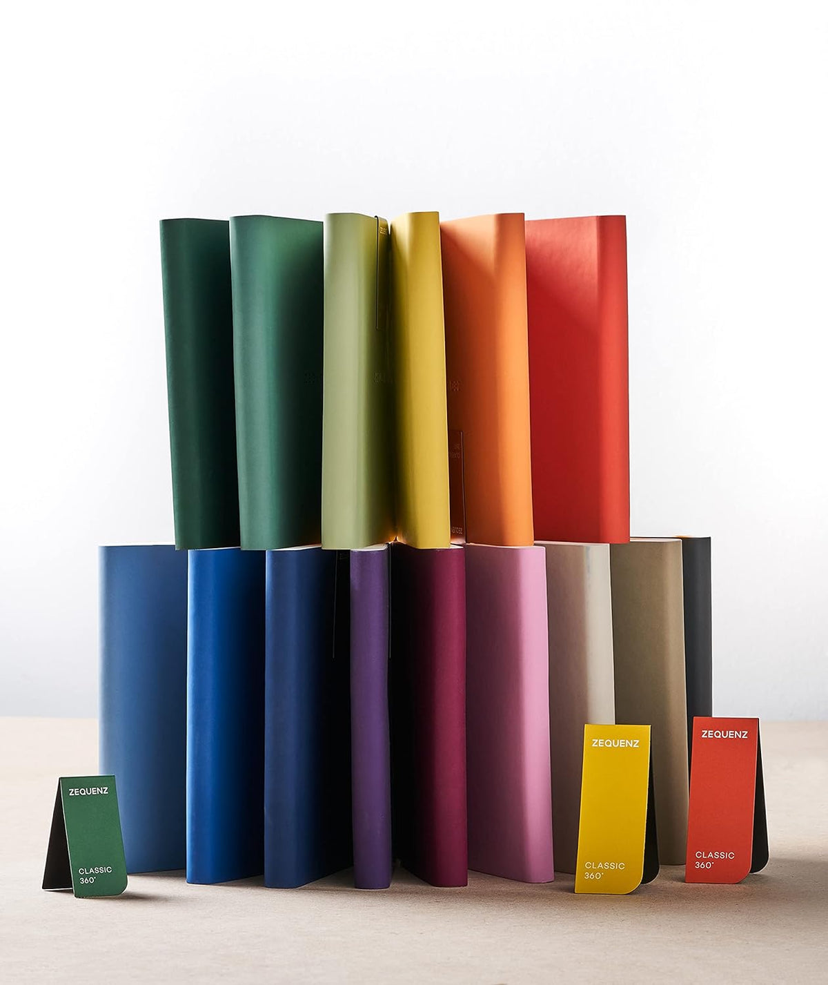 Zequenz A5 Size Peach Slim Notebook Squared Acid Free Paper 200 Pages 80GSM 360 Degree Flexibility 100% Handmade Fountain Pen Friendly Color Series Bookmark Included