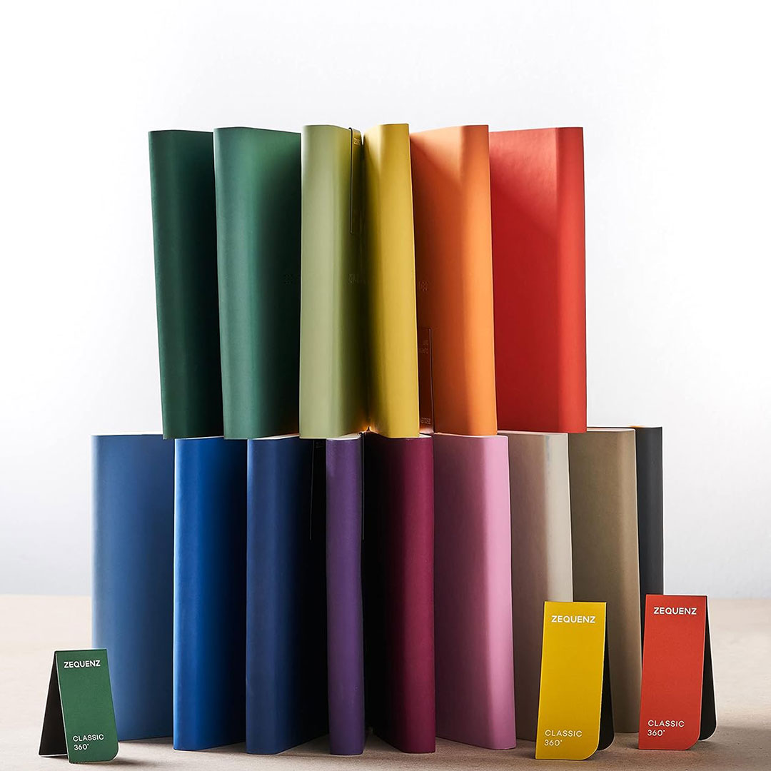 Zequenz A5 Size Magenta Pink Slim Notebook Squared Acid Free Paper 200 Pages 80GSM 360 Degree Flexibility 100% Handmade Fountain Pen Friendly Color Series Bookmark Included