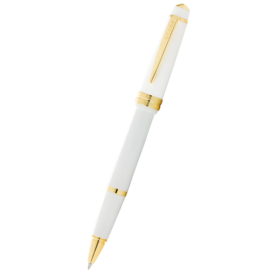 Cross AT0745-10 Bailey Light™ Polished White Resin and Gold Tone Rollerball Pen