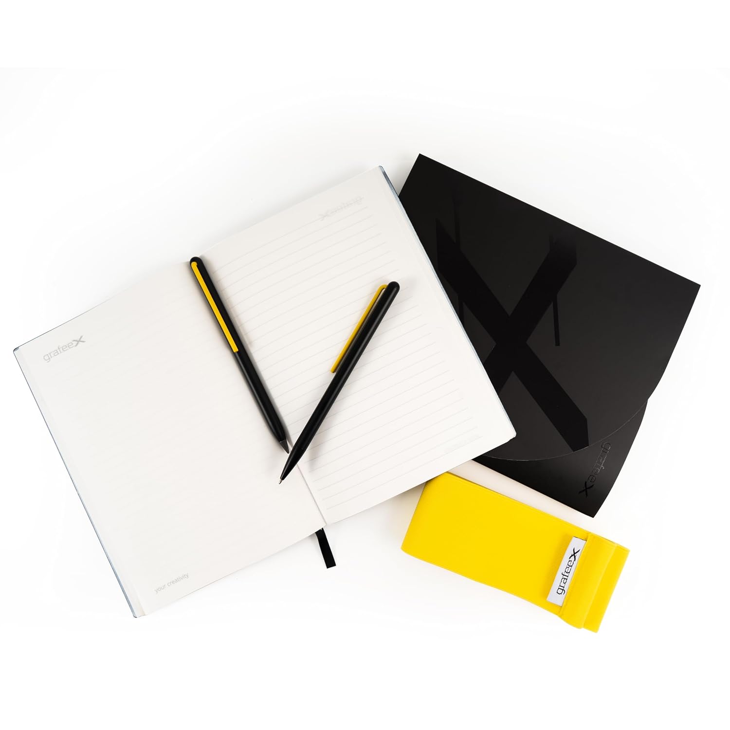 Pininfarina Grafeex Writing Pencil & Ballpoint Set with Stone Paper Notebook – Yellow