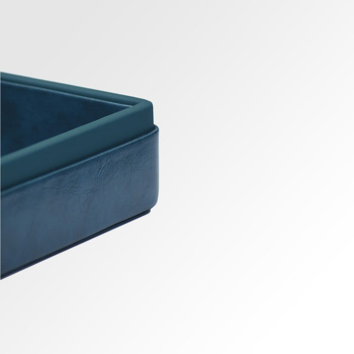 Unmet Desire A4 Paper Tray / Letter Tray | Faux Leather | Moderno | Blue