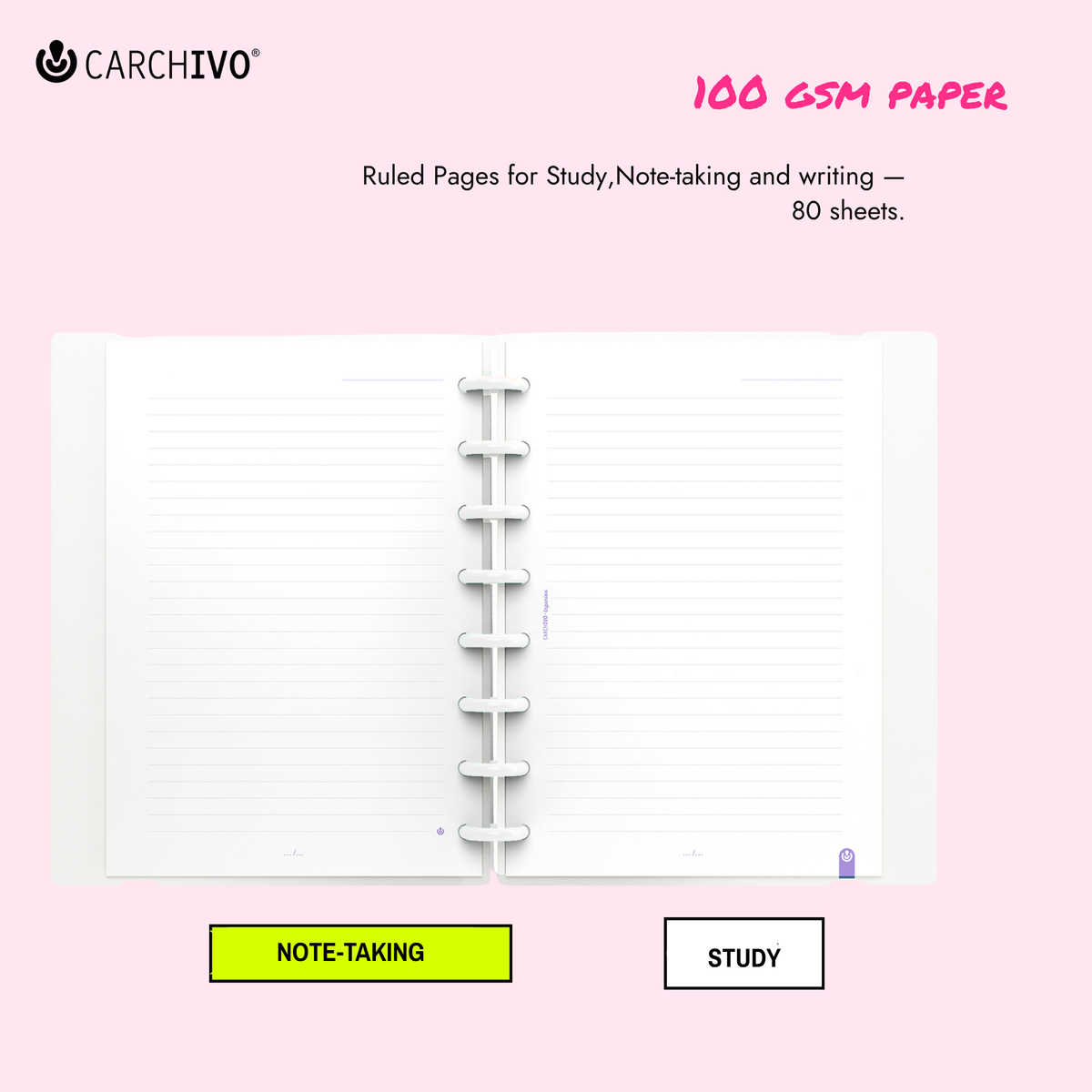 Carchivo Ingeniox My Life A5 Ruled Notebook - Yellow