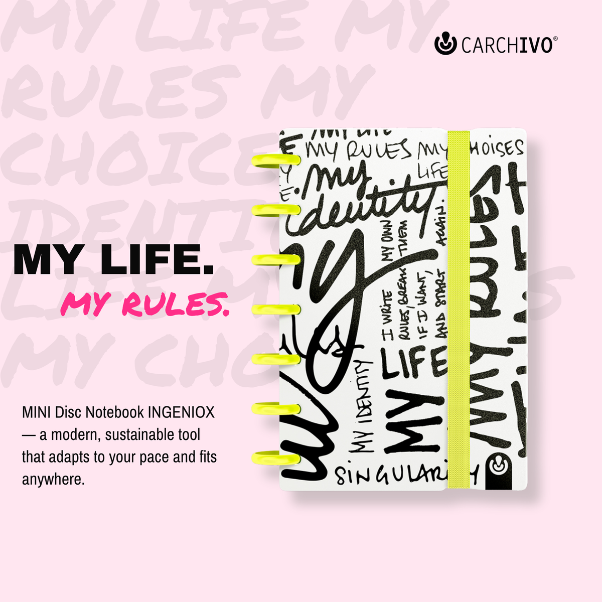 Carchivo Ingeniox My Life Mini Dotted Notebook - Yellow