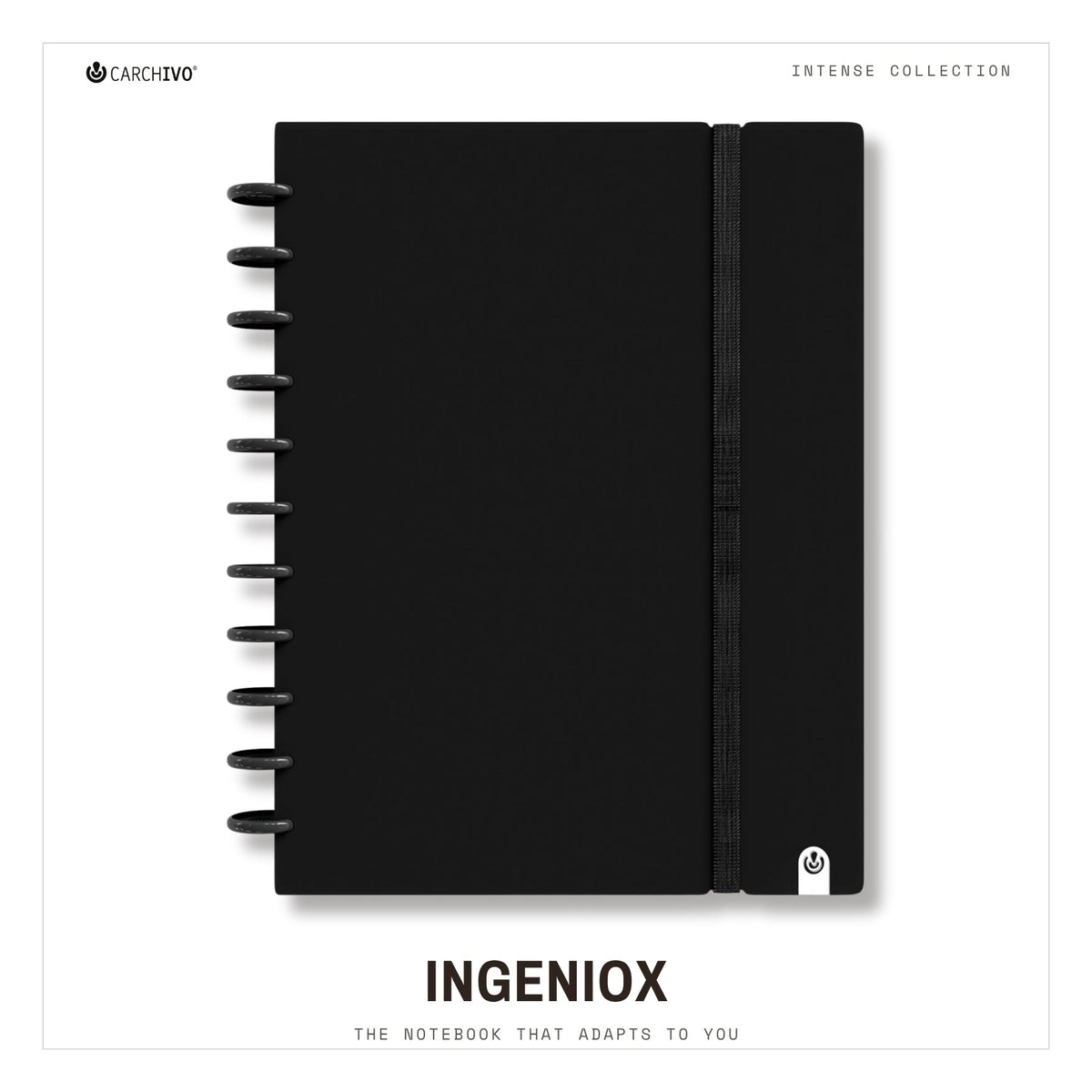 Carchivo Ingeniox A4 Gridded Notebook Intense - Black