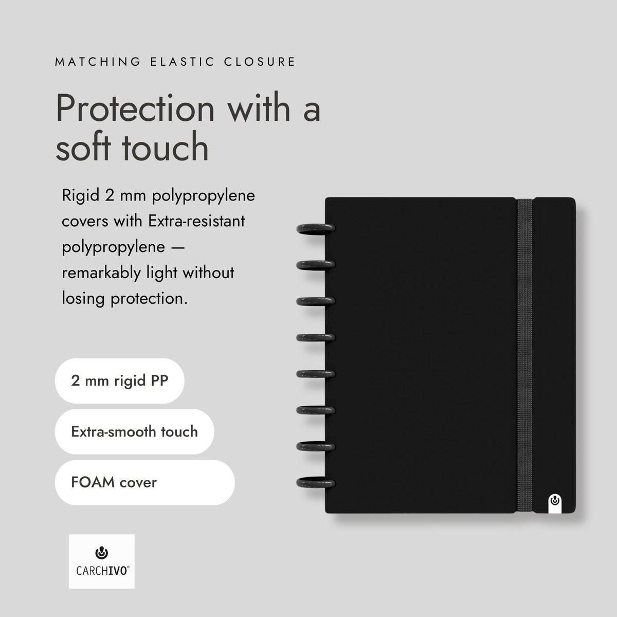Carchivo Ingeniox A4 Gridded Notebook Intense - Black