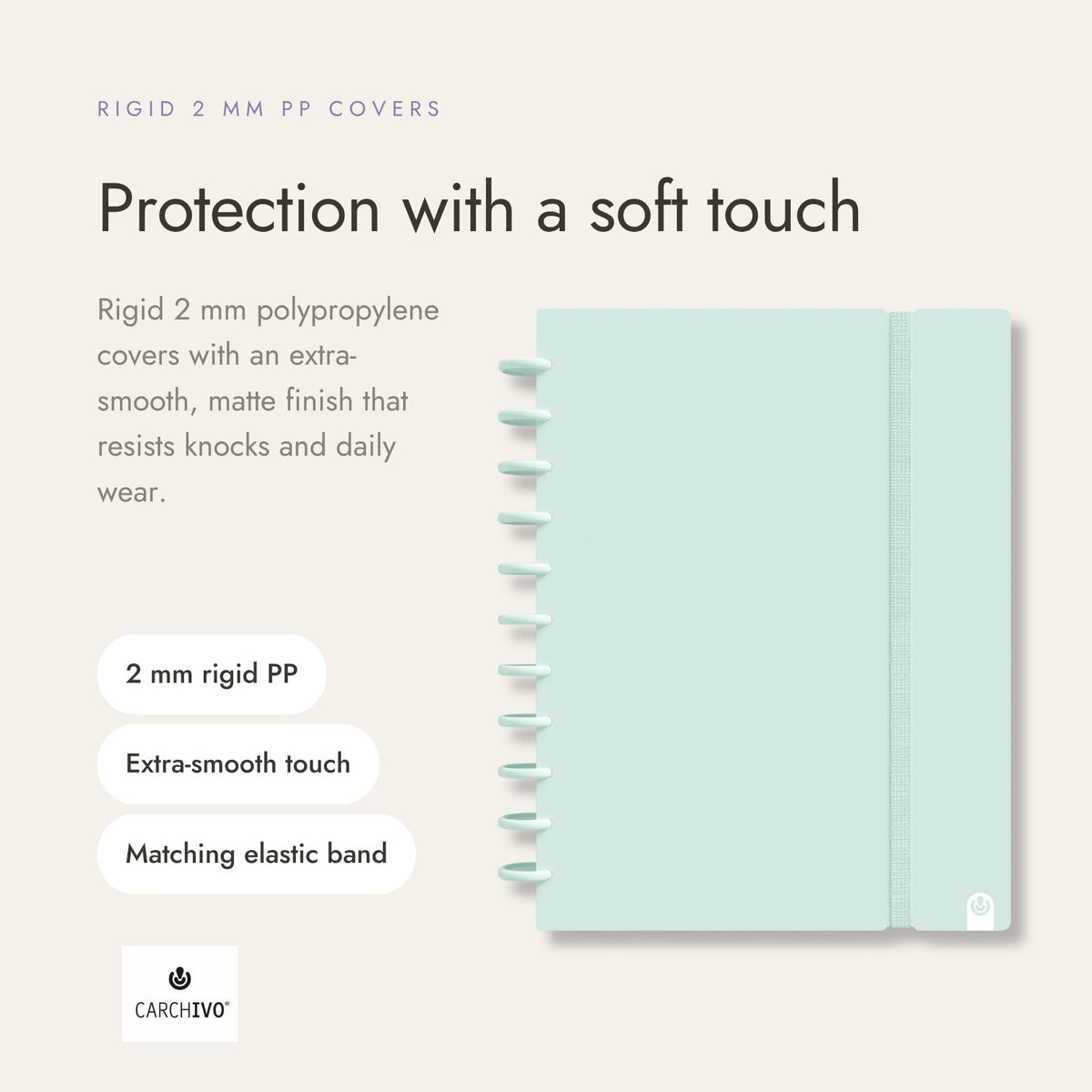 Carchivo Ingeniox A4 Gridded Notebook Pastel - Mint