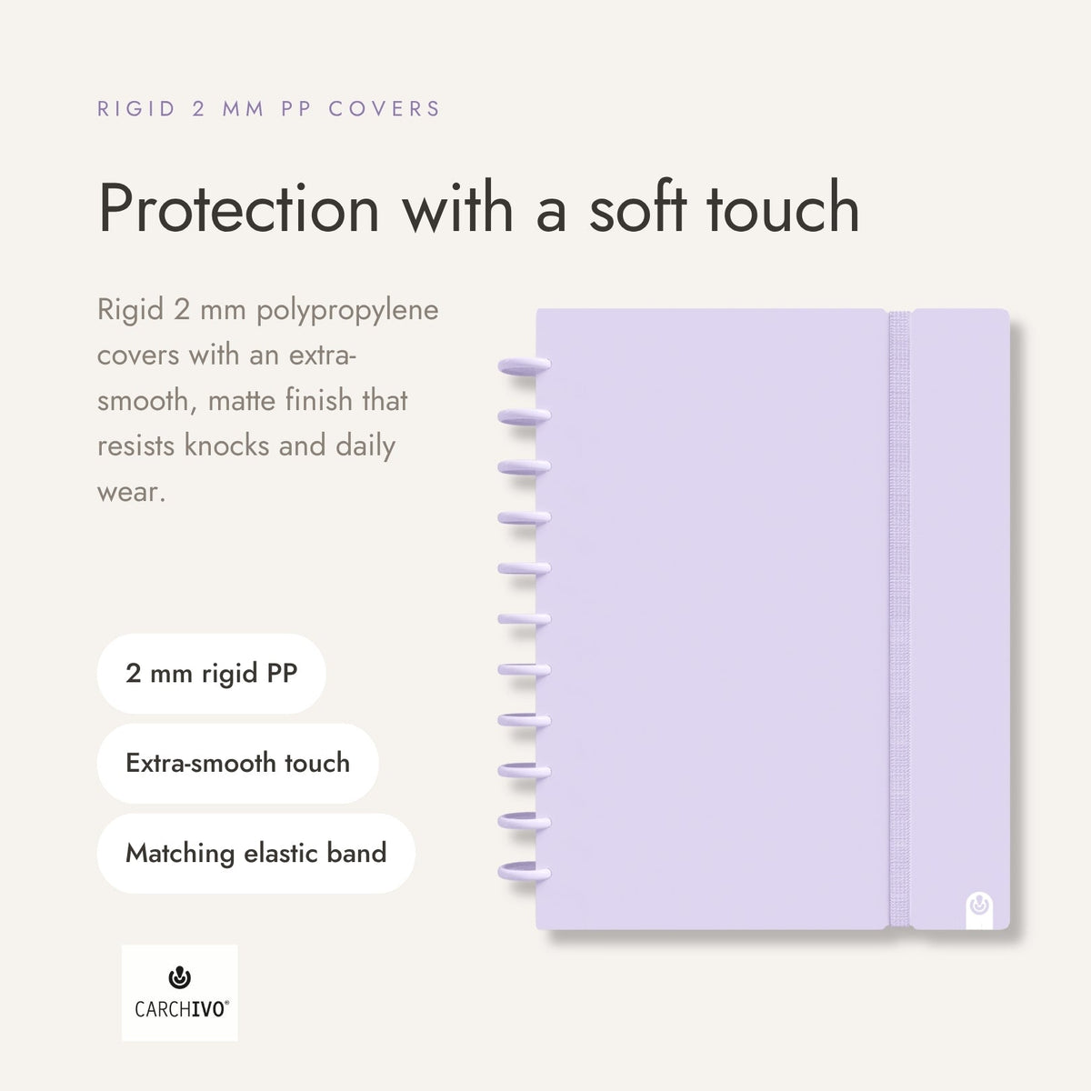 Carchivo Ingeniox A4 Gridded Notebook Pastel - Mauve