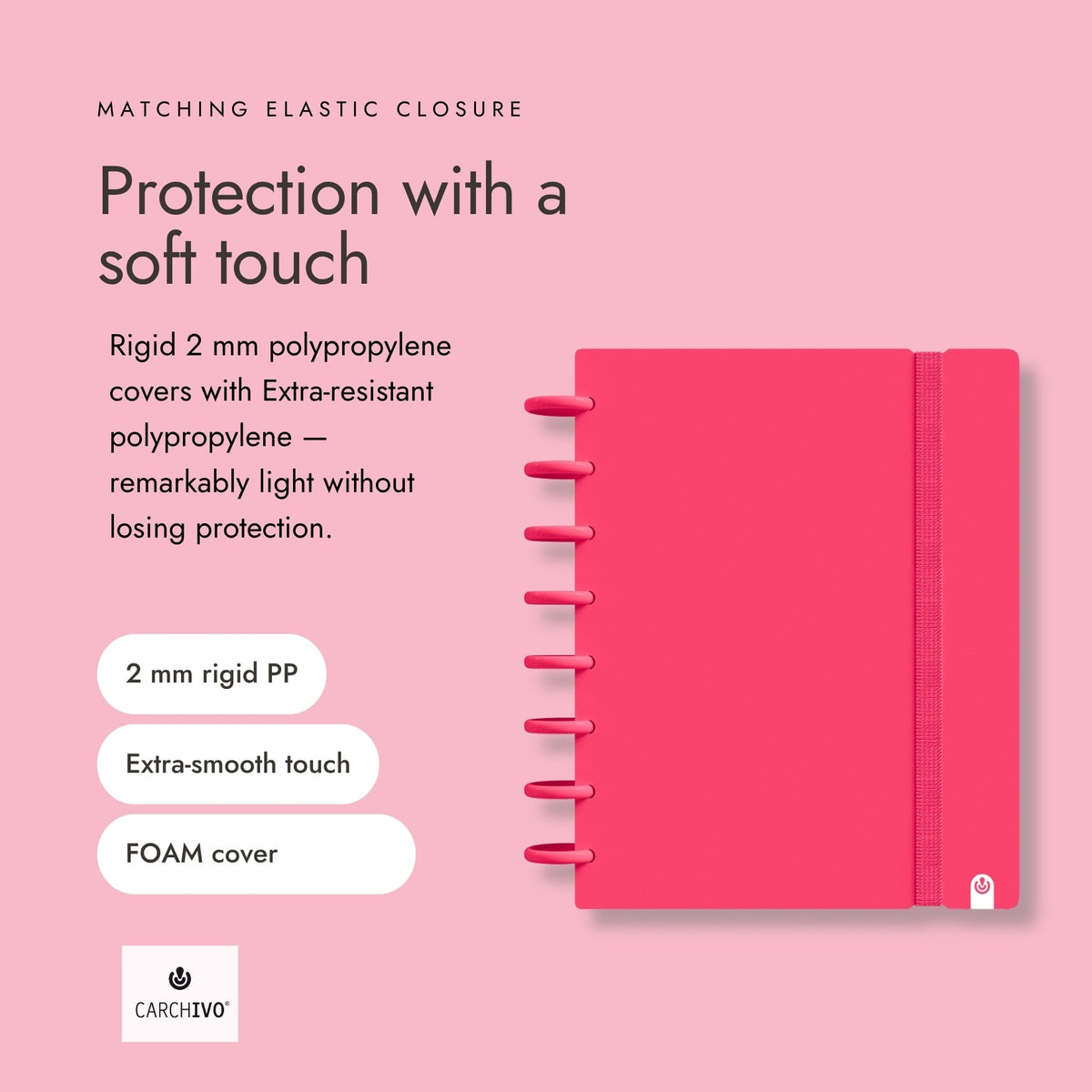 Carchivo Ingeniox A4 grid Notebook Intense - Red