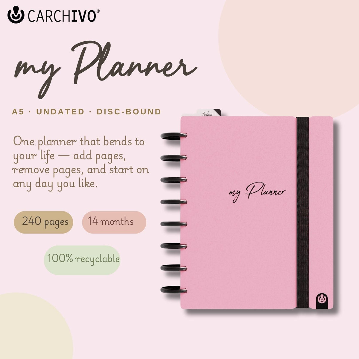 Carchivo Ingeniox A5 My Planner Classic - Pink
