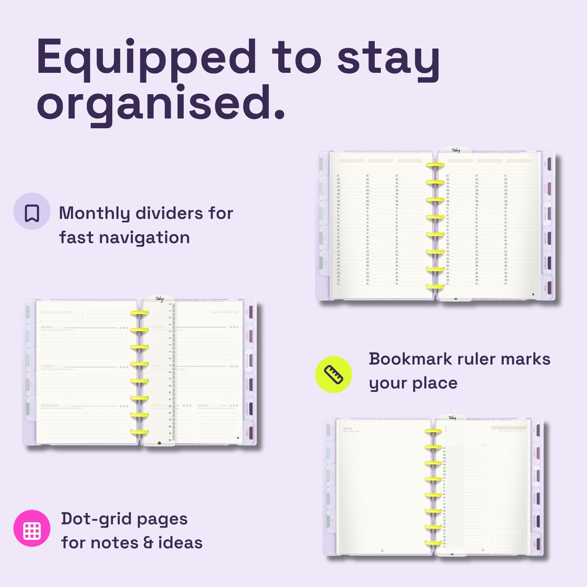 Carchivo Ingeniox Undated Planner Neon Pastel - Mint