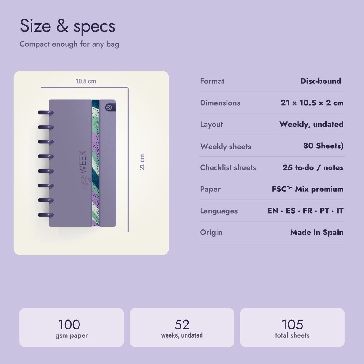 Carchivo Ingeniox My Week Planner & Checklist - Mauve