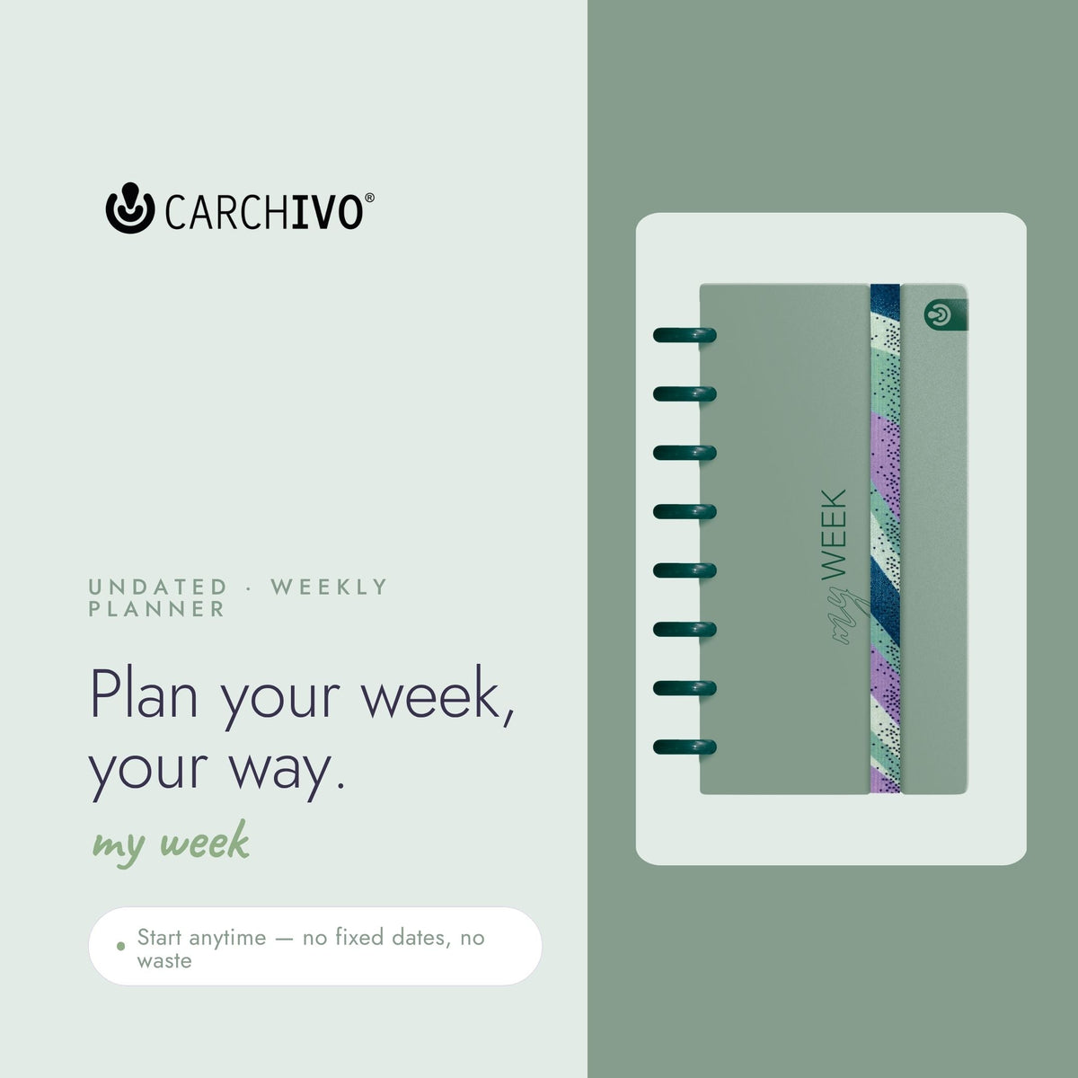 Carchivo Ingeniox My Week Planner & Checklist - Green