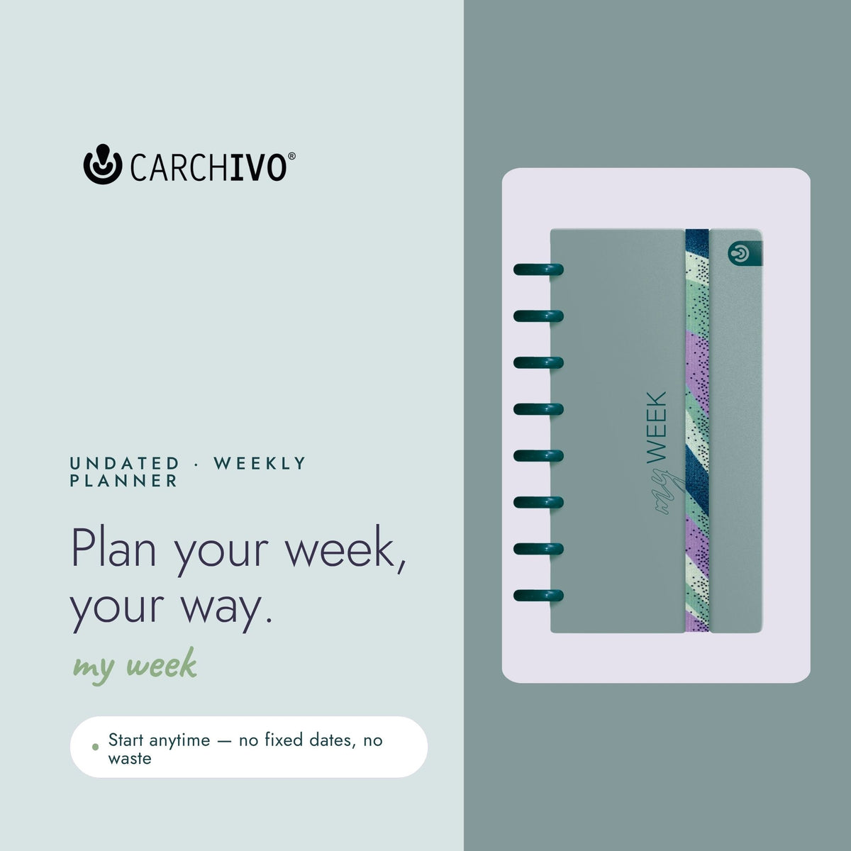 Carchivo Ingeniox My Week Planner & Checklist - Turquoise