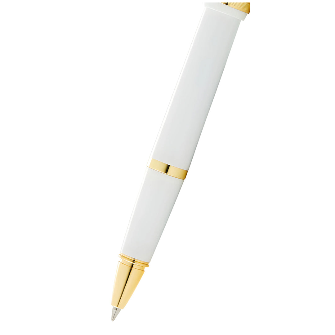 Cross AT0745-10 Bailey Light™ Polished White Resin and Gold Tone Rollerball Pen
