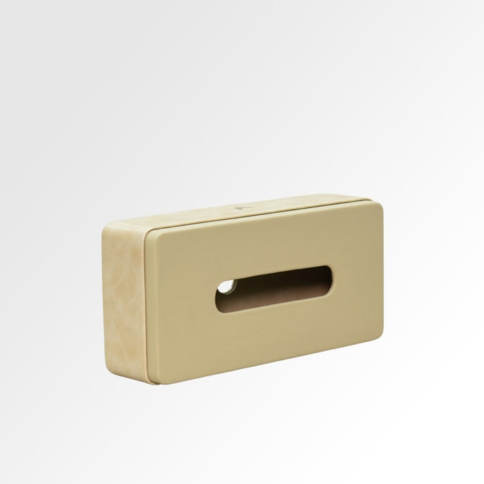 Unmet Desire Tissue Box Holder for Home and Office in Premium Faux Leather | Size: 9.5 x 4.5 x 2.5(H) Inches | Moderno Cream
