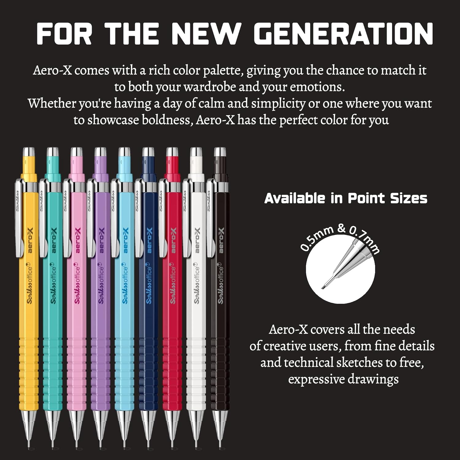 Scrikss | Aero-X | Mechanical Pencil | 0.7mm | Dark Blue