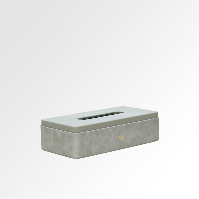 Unmet Desire Tissue Box Holder for Home and Office in Premium Faux Leather | Size: 9.5 x 4.5 x 2.5(H) Inches | Moderno |Grey