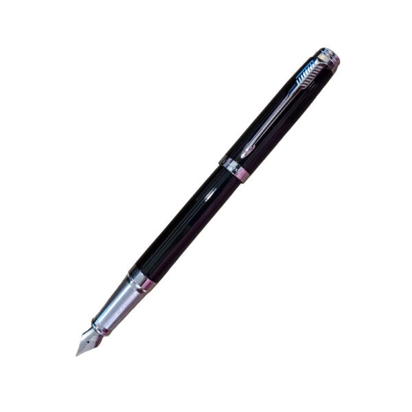 Parker Ambient Lacque Black Chrome Trim Ball Pen + Fountain Pen Gift Set