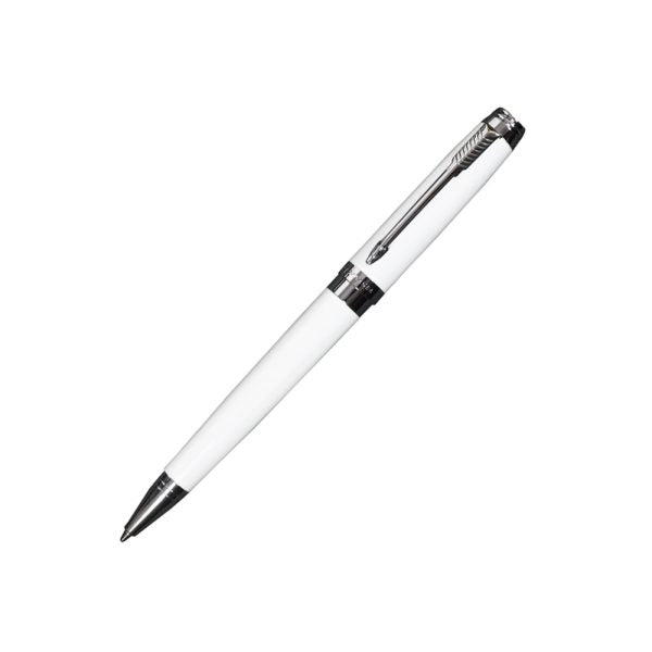 Parker Ambient White Chrome Trim Ball Pen + Rollerball Pen Gift Set