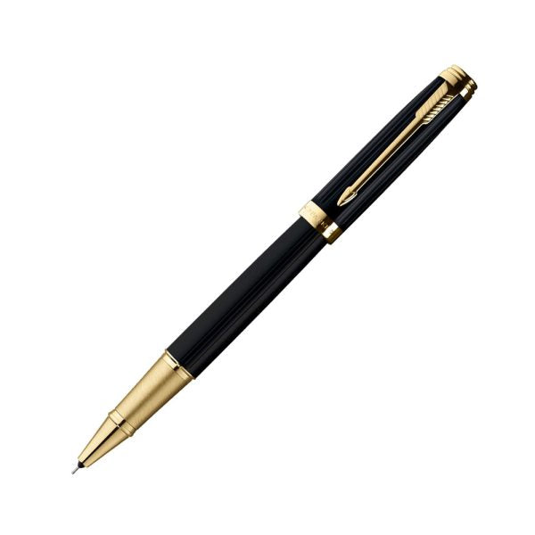 Parker Ambient Lacque Black Gold Trim Rollerball Pen + Fountain Pen Gift Set