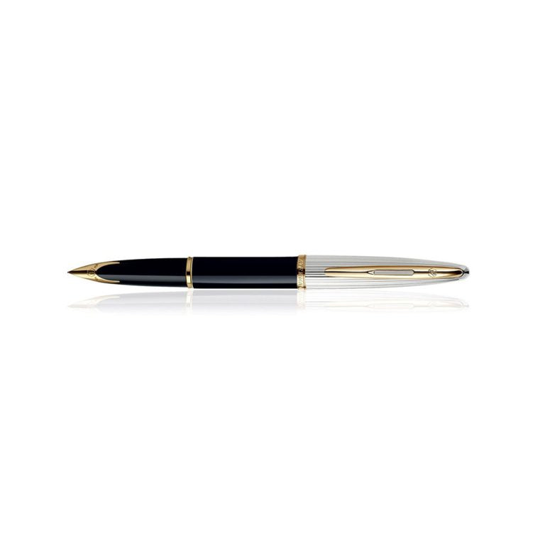 Waterman Carene Deluxe Black GT Fountain Pen – 18Kt Gold Medium Nib