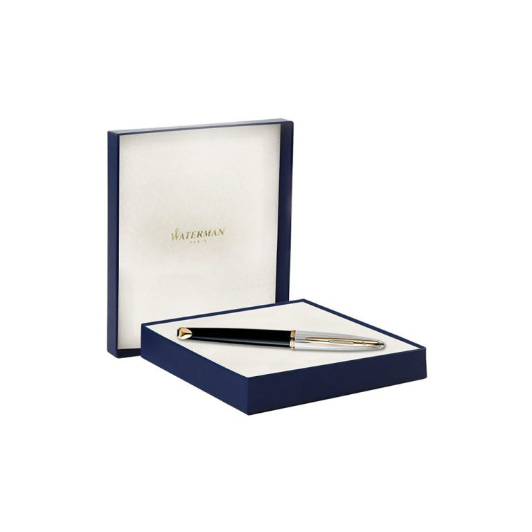 Waterman Carene Deluxe Black GT Fountain Pen – 18Kt Gold Medium Nib