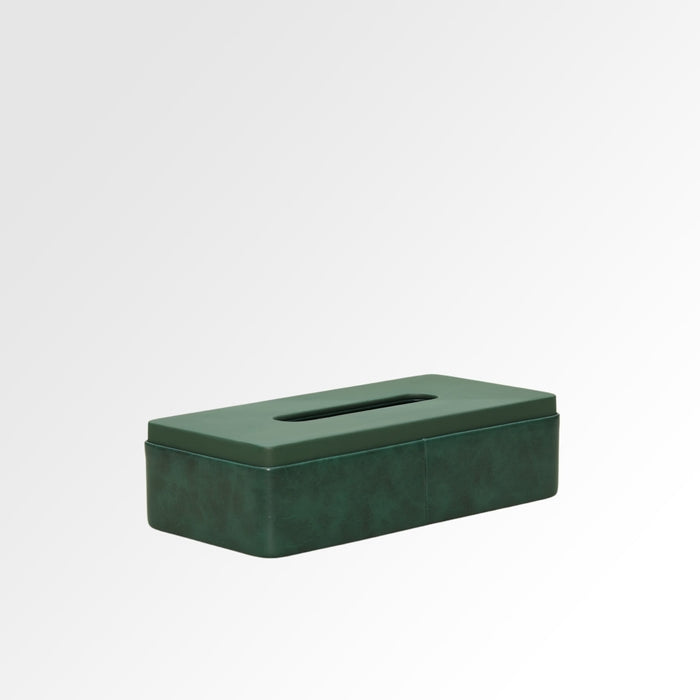 Unmet Desire Tissue Box Holder for Home and Office in Premium Faux Leather | Size: 9.5 x 4.5 x 2.5(H) Inches | Moderno Green