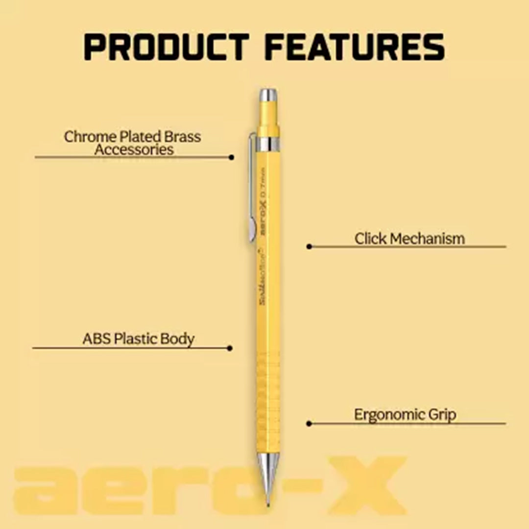 Scrikss | Aero-X | Mechanical Pencil | 0.7mm | Yellow