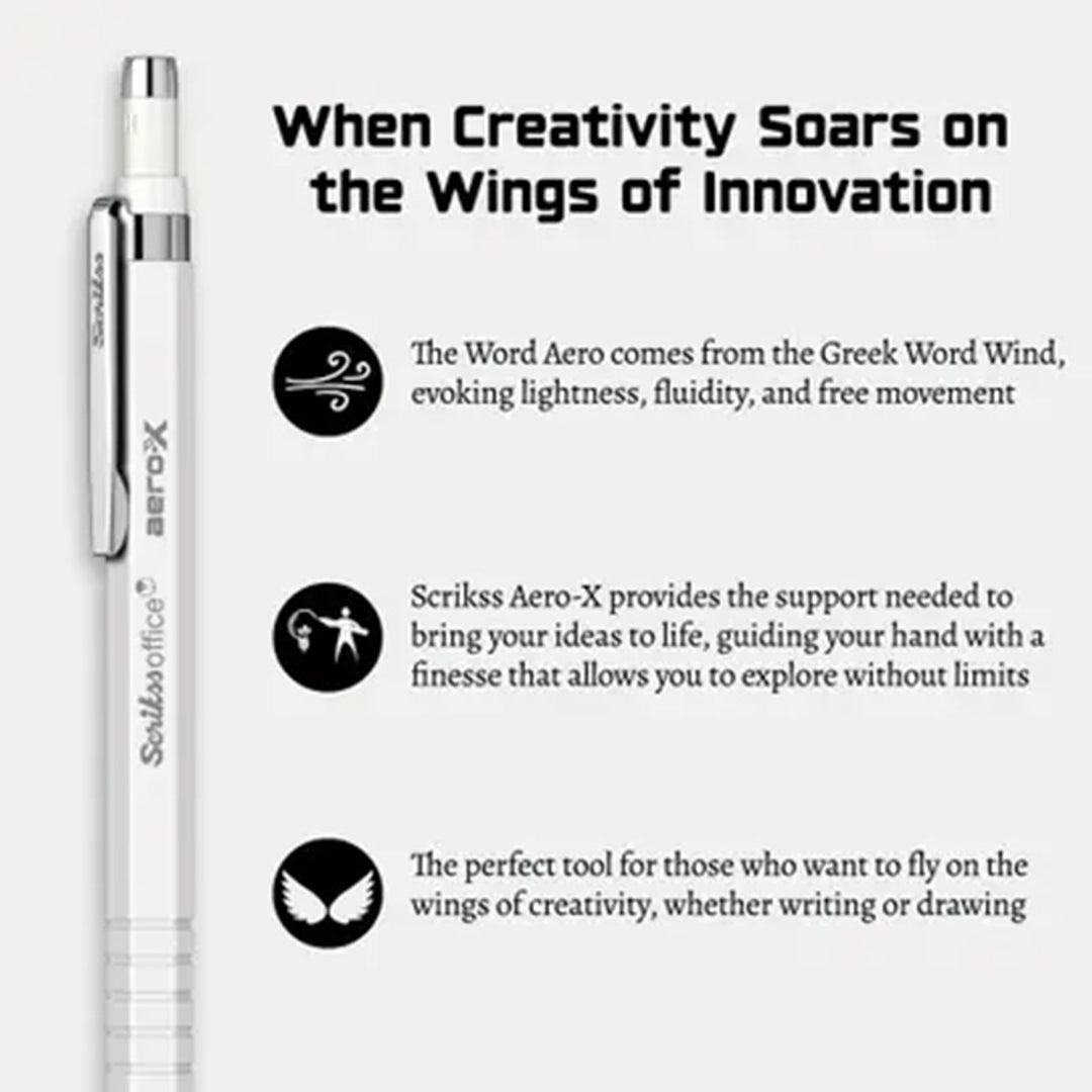 Scrikss | Aero-X | Mechanical Pencil | 0.7mm | White