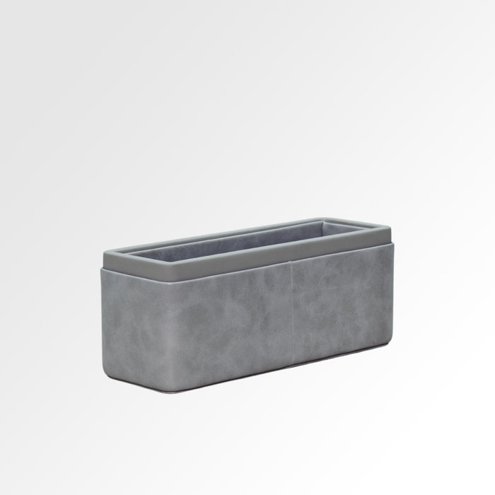 Unmet Desire Pen/Pencil Holder | Faux Leather | Rectangular Large | Moderno | Grey