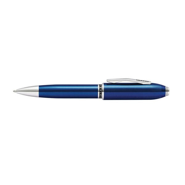 Cross  Peerless™ 125 Translucent Quartz Blue Engraved Lacquer with Platinum Plated Appointments Ballpoint Pen