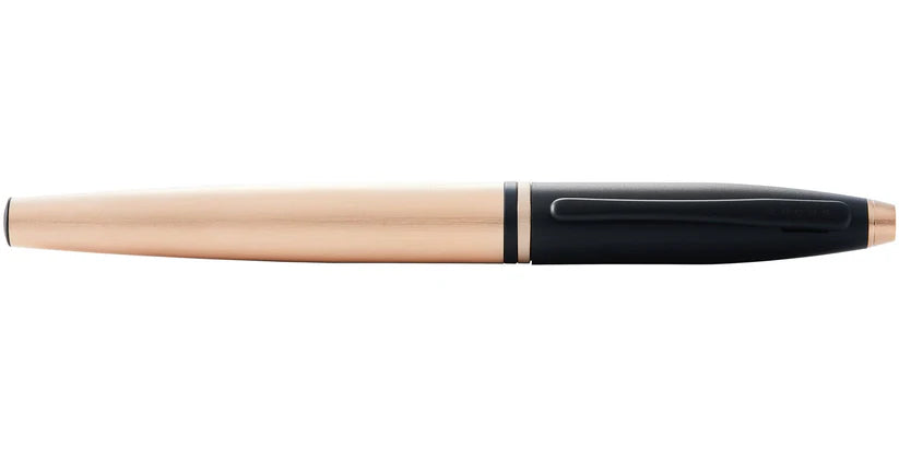 Cross AT0115-27 Calais™ Brushed Rose Gold Plate and Black Lacquer Rollerball Pen