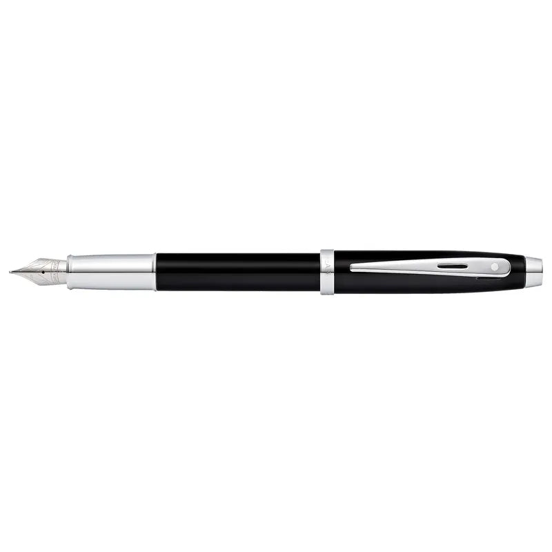 Sheaffer 9317 Gift 100 Matte Black with Chrome Plated Trim Fountain Pen Medium Nib