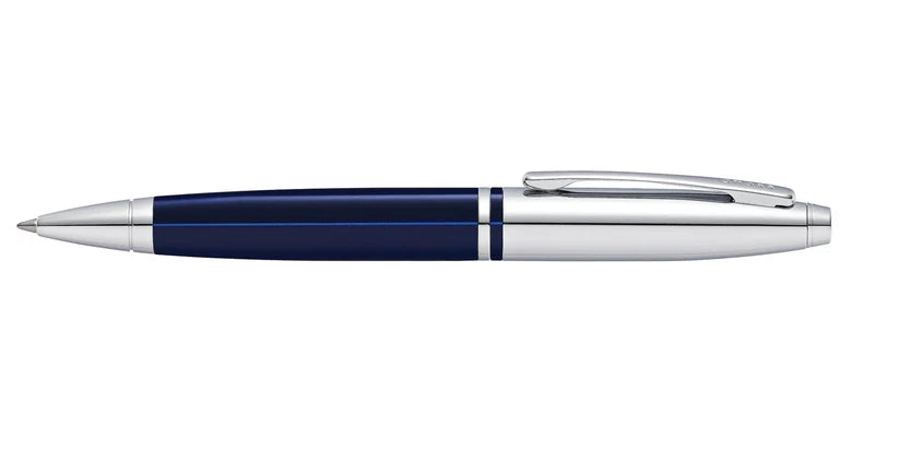 Cross AT0112-3 Calais™ Chrome & Blue Lacquer Ballpoint Pen