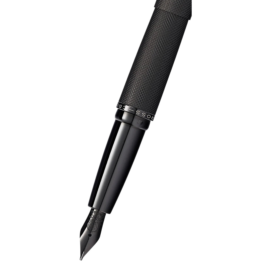 Cross AT0886-41MS ATX® Brushed Black Stainless Steel Medium Nib Fountain Pen