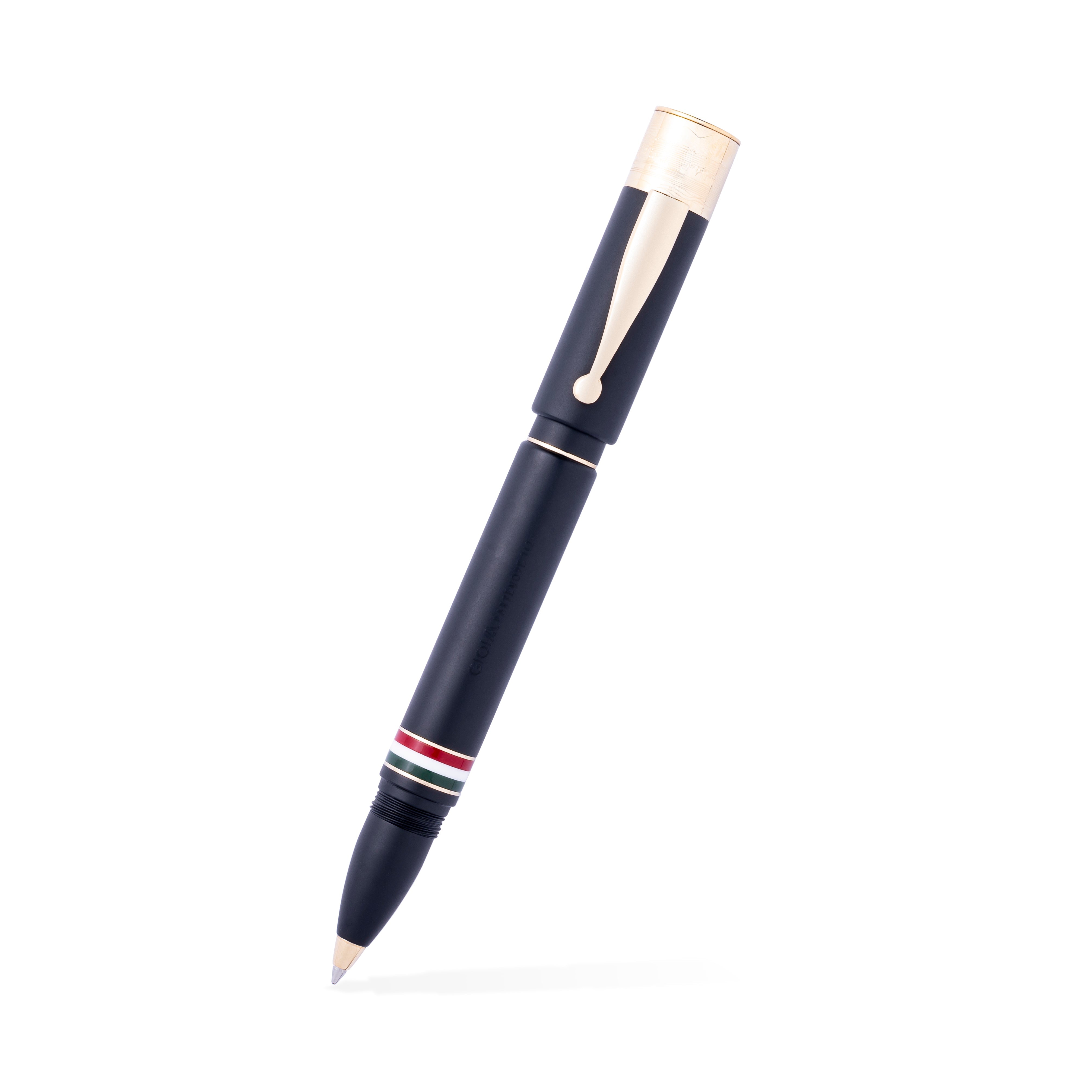 Gioia | Fountain Pen & Rollerball Pen | Partenope | Black Sand | Gold Trims