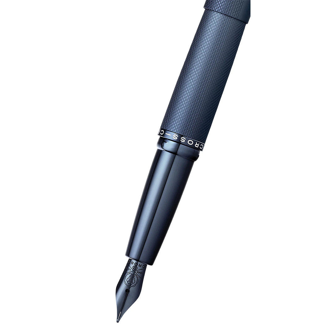 Cross AT0886-45MS ATX® Sandblasted Dark Blue Stainless Steel Medium Nib Fountain Pen