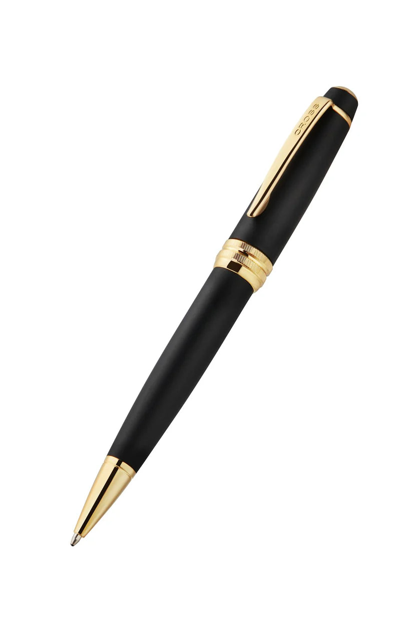 Cross AT0452-24 Bailey Matte Black Lacquer with 23KT Gold PVD Ballpoint Pen