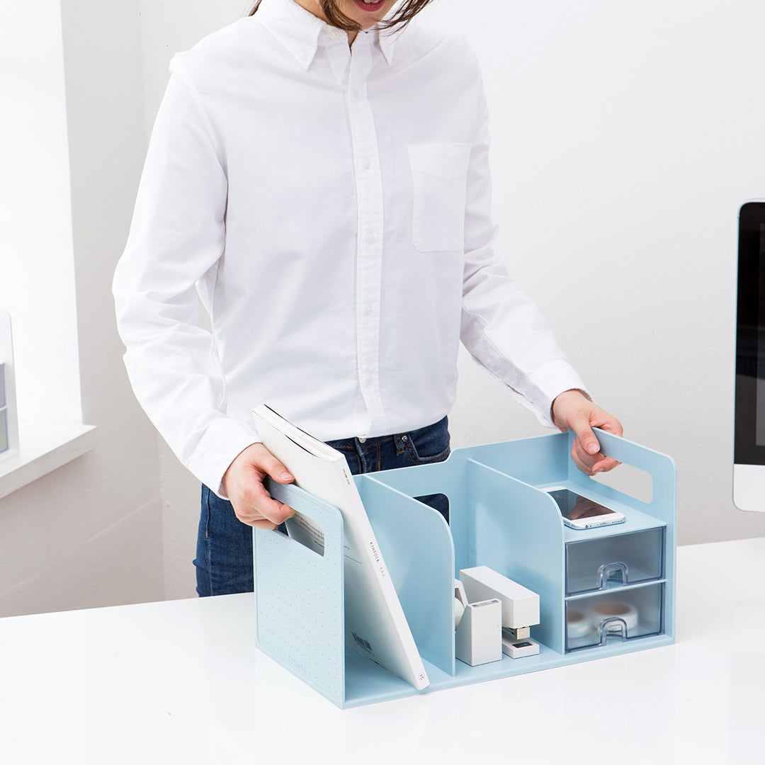 Sysmax | Book Rack With 2 Drawers | 2 Bookshelf |Organiser |White