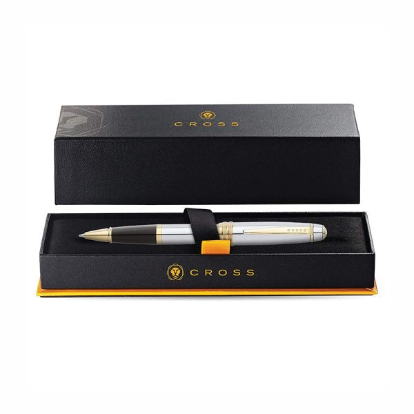 Cross AT0455-6 Bailey Medalist Polished Chrome with Gold Plated Trim Rollerball Pen
