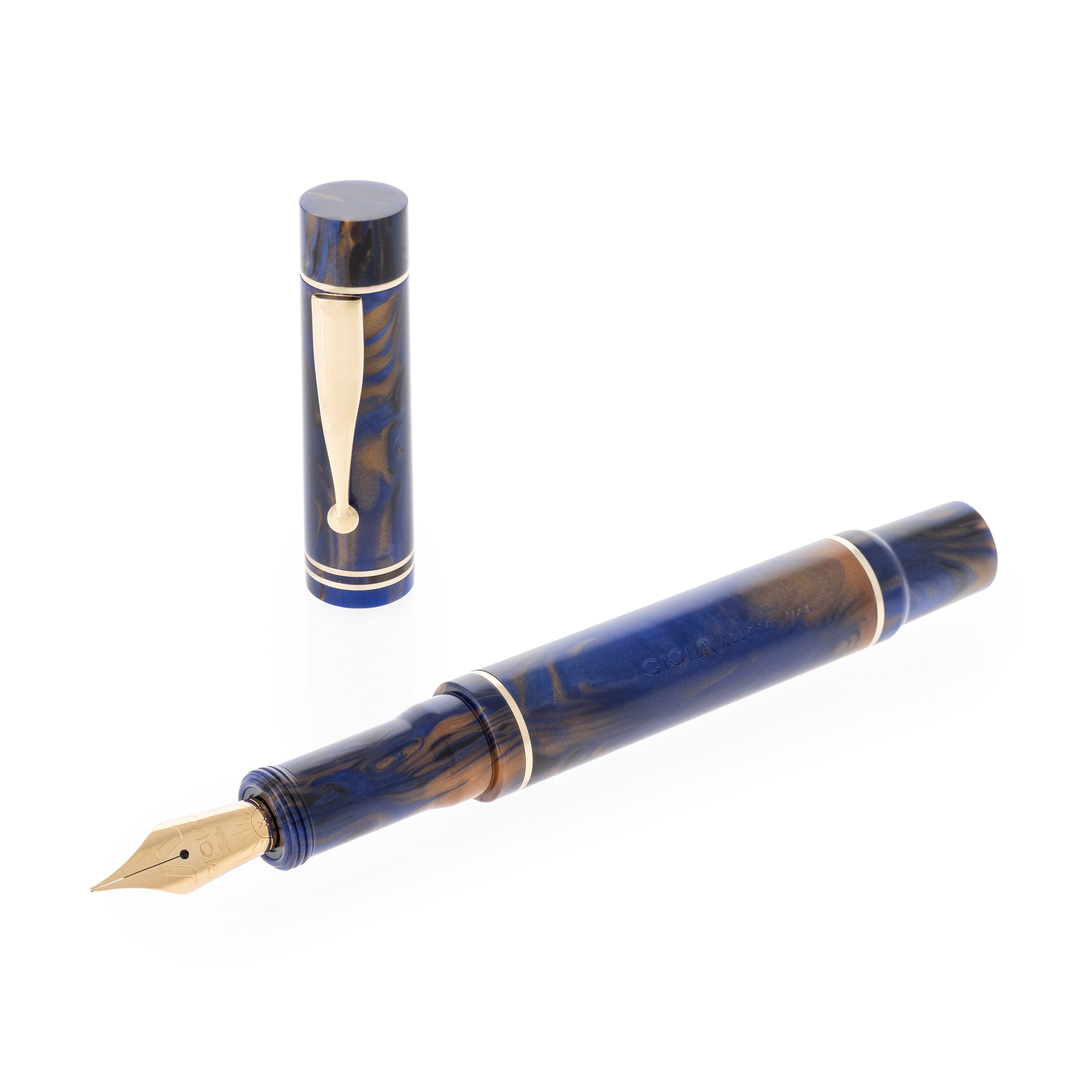 Gioia | Alleria | Fountain Pen | Crepuscola Blue-Brown | Gold Trims
